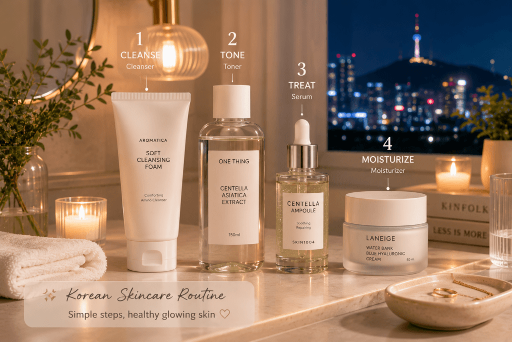 Korean evening skincare routine