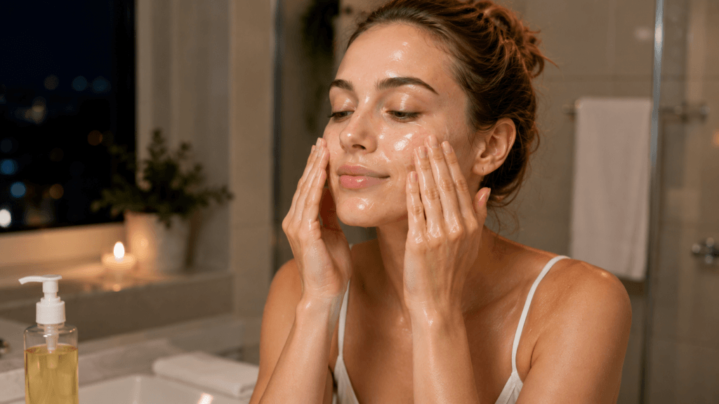 Evening double cleansing routine