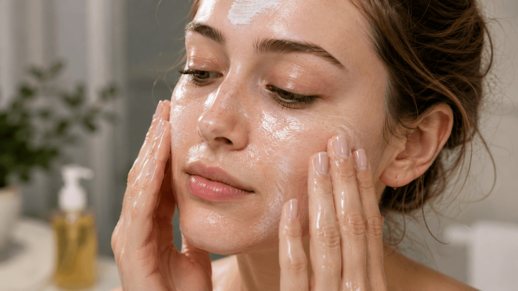 Removing sunscreen with cleansing oil