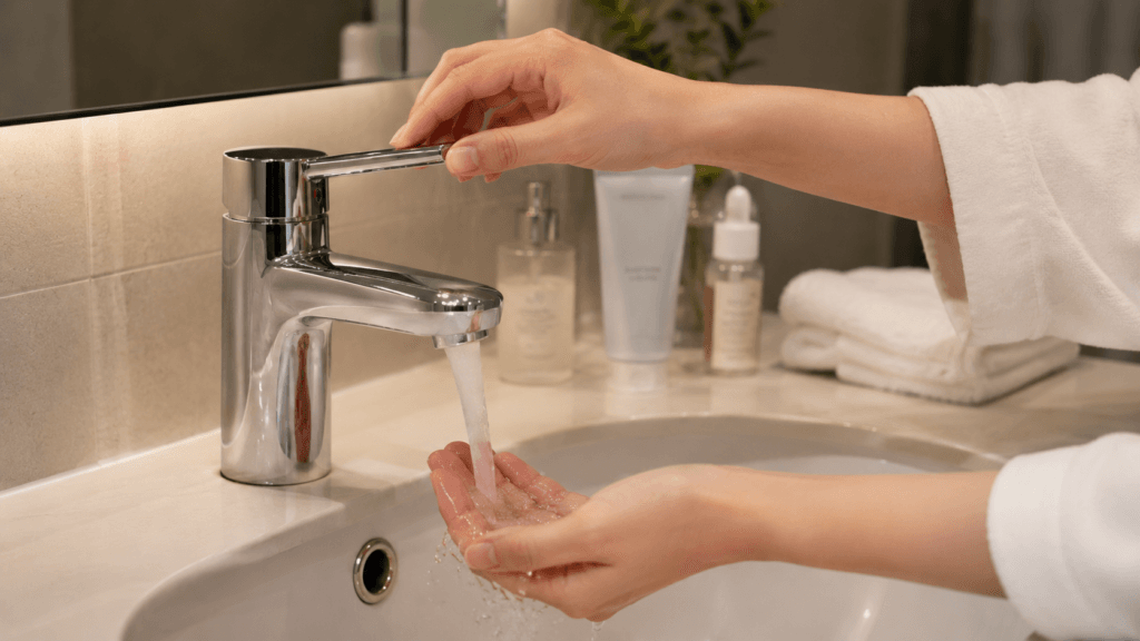 Lukewarm water for cleansing