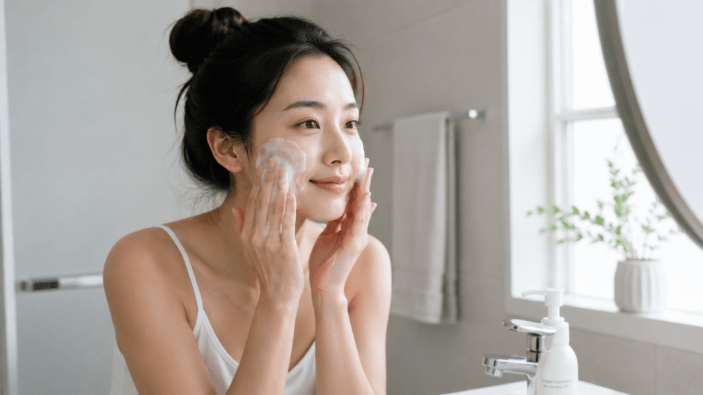 Gentle morning face cleansing