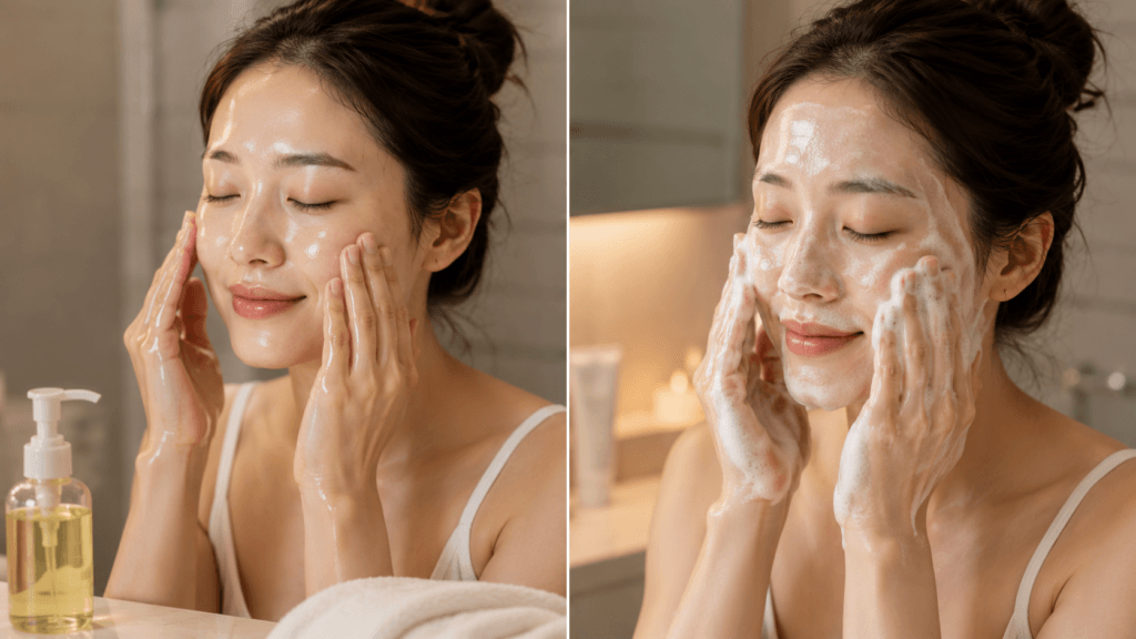 Korean cleansing routine for oily skin