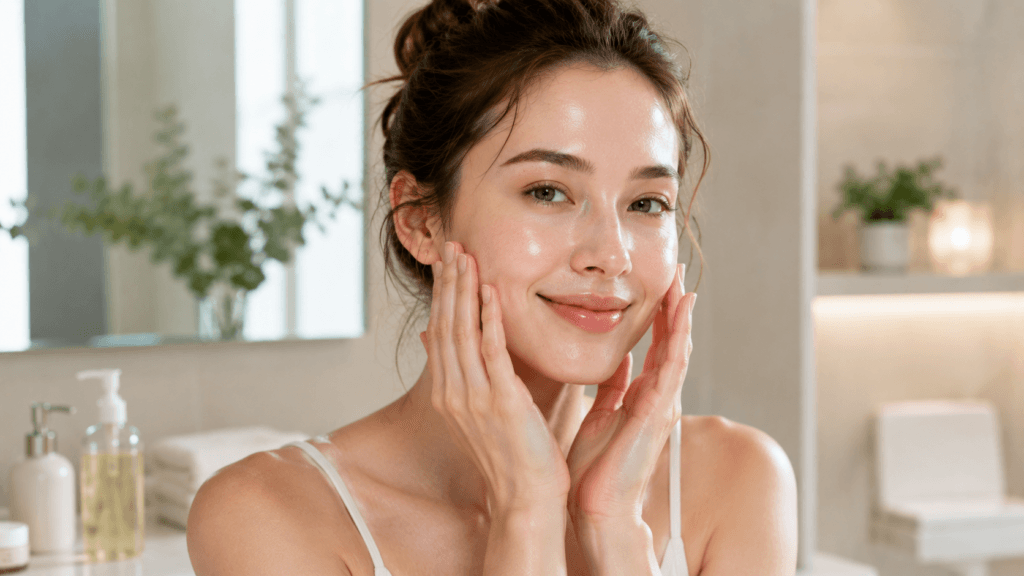 Healthy skin after a Korean cleansing routine