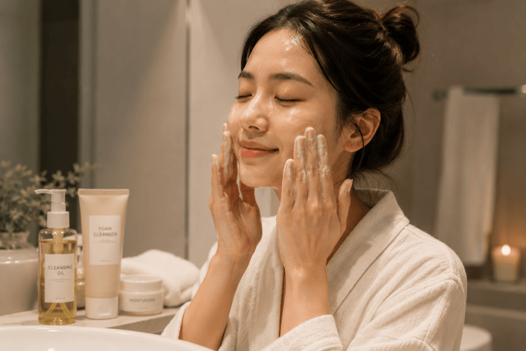 Evening Korean double cleansing routine
