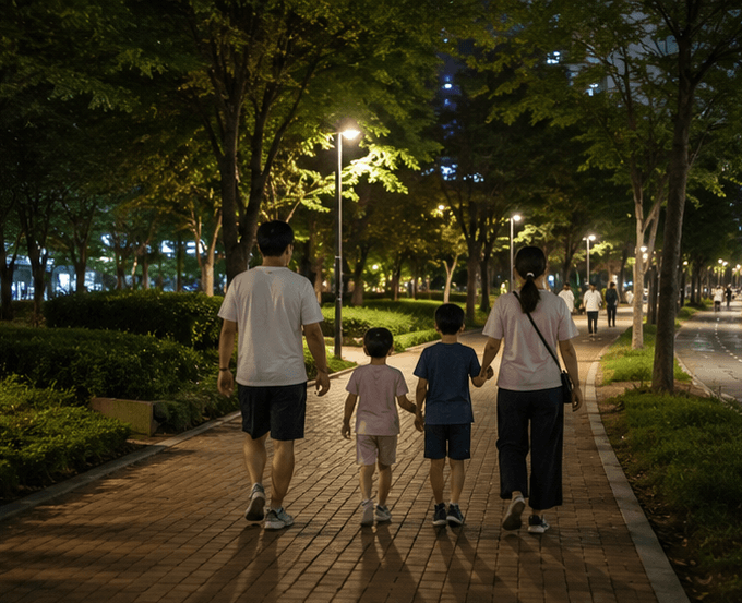Night Walks in Korea park