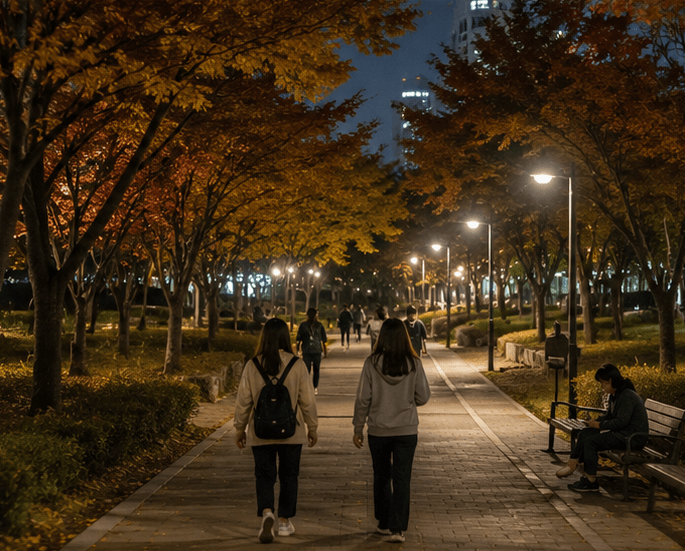 Autumn Night Walks in Korea