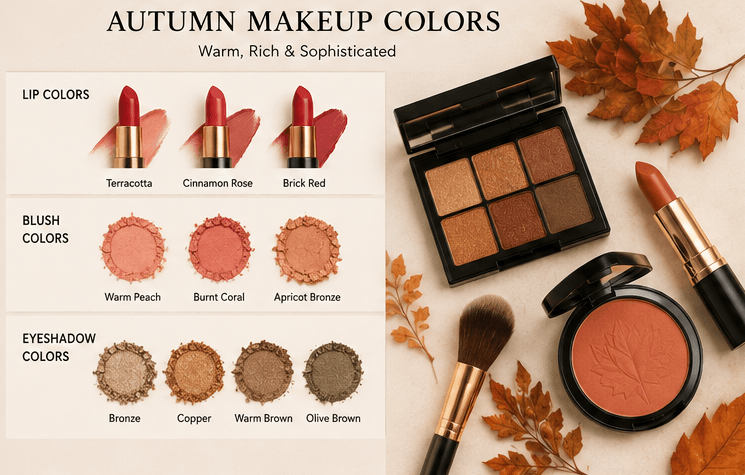 Autumn makeup color palette