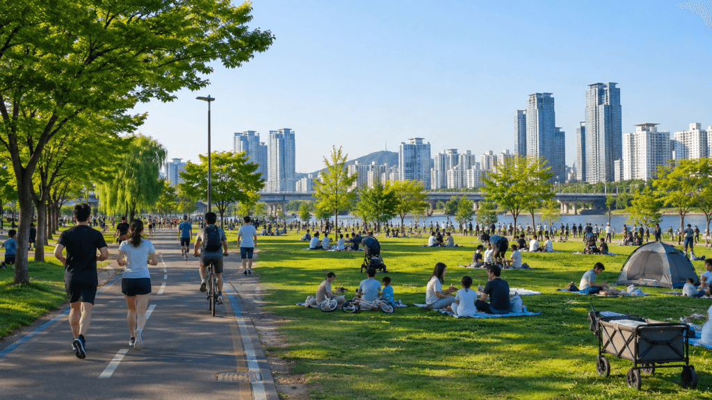 Korean neighborhood park in Seoul