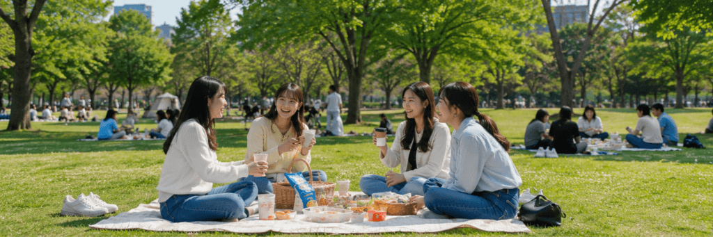 Korean picnic culture in park