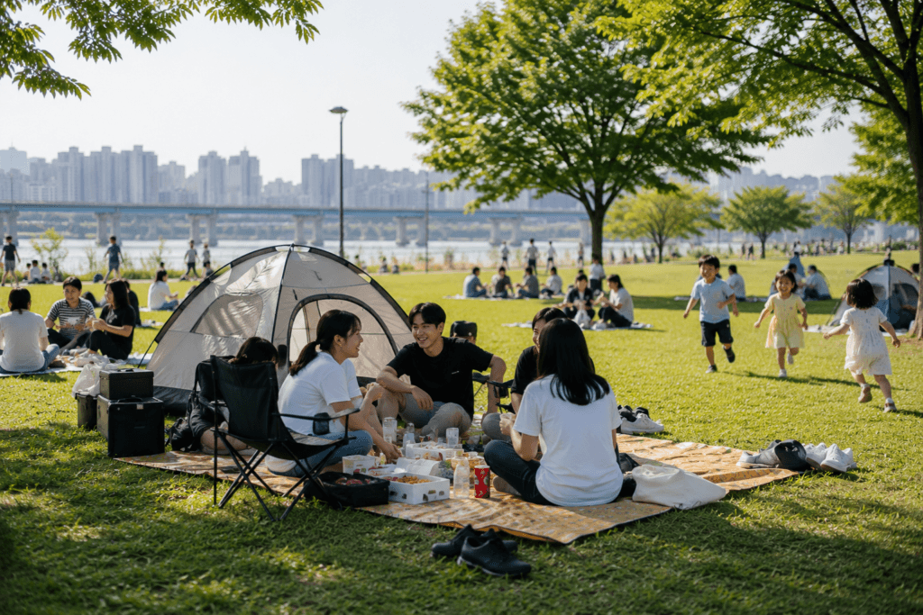Han River picnic in Korea
