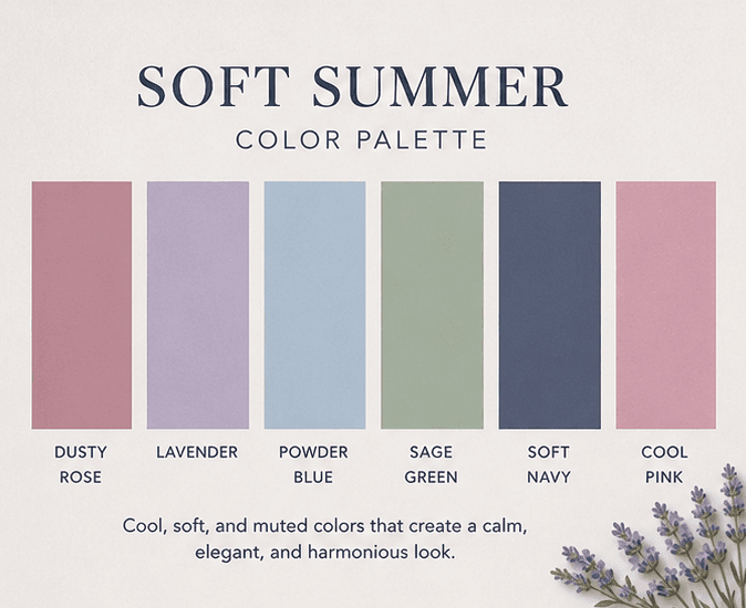 Soft Summer personal color palette