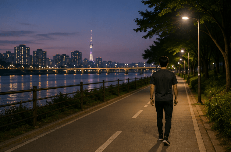 Evening wellness walk in Korea