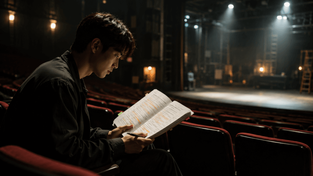 Korean actor preparing for an audition