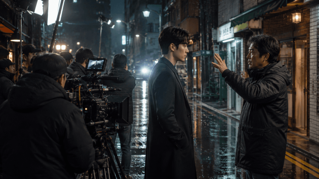 Korean drama actor preparing for filming
