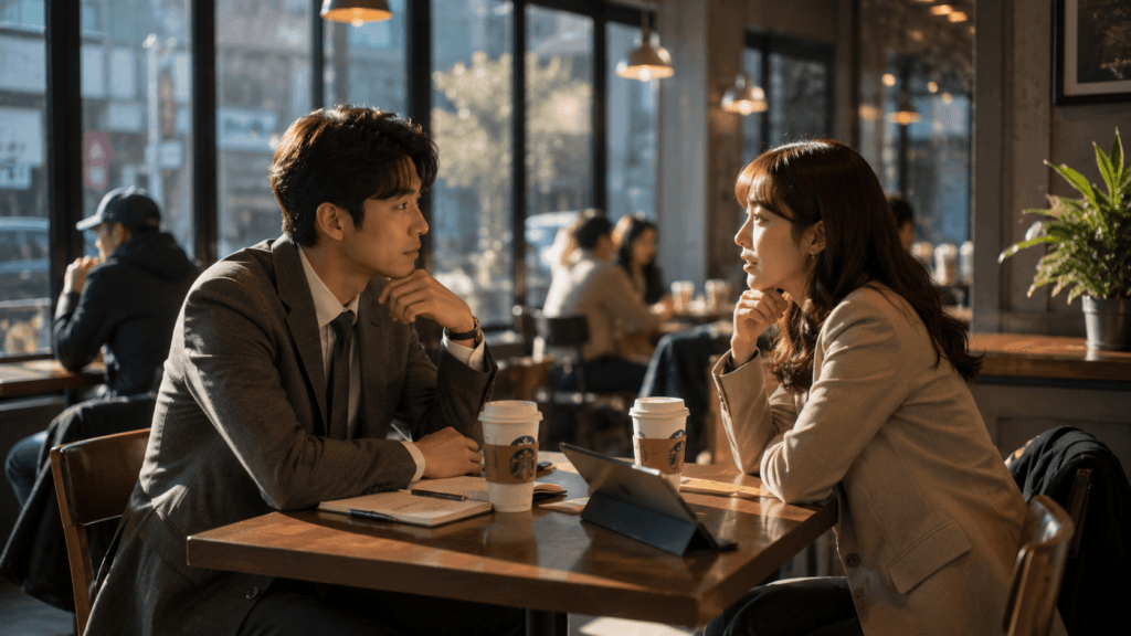 Korean drama café scene