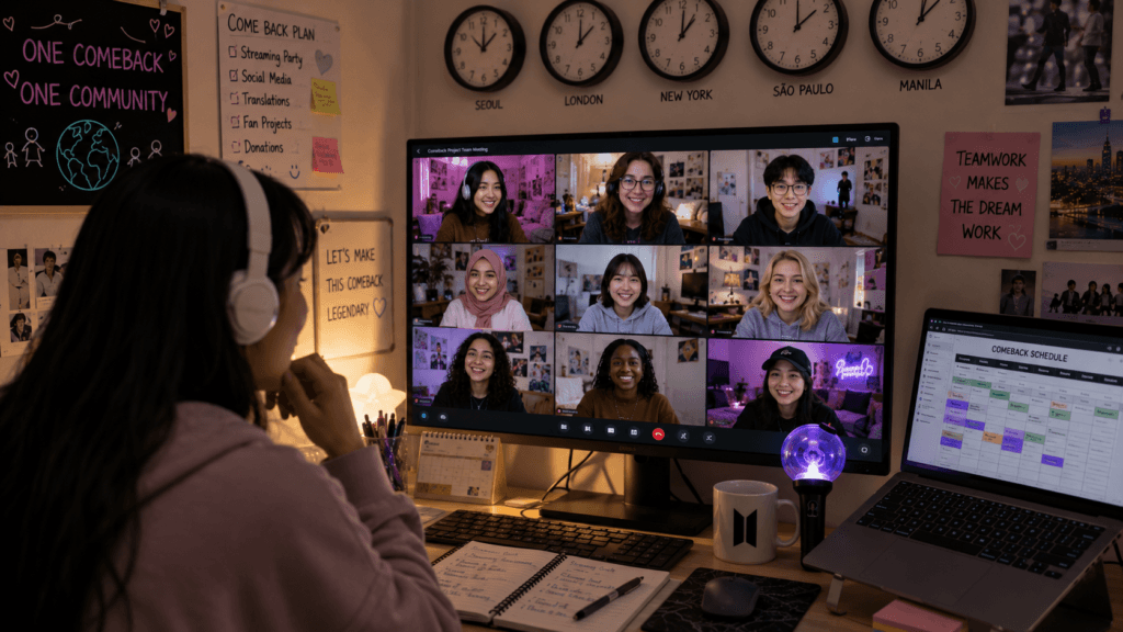 International K-pop fans planning a streaming event