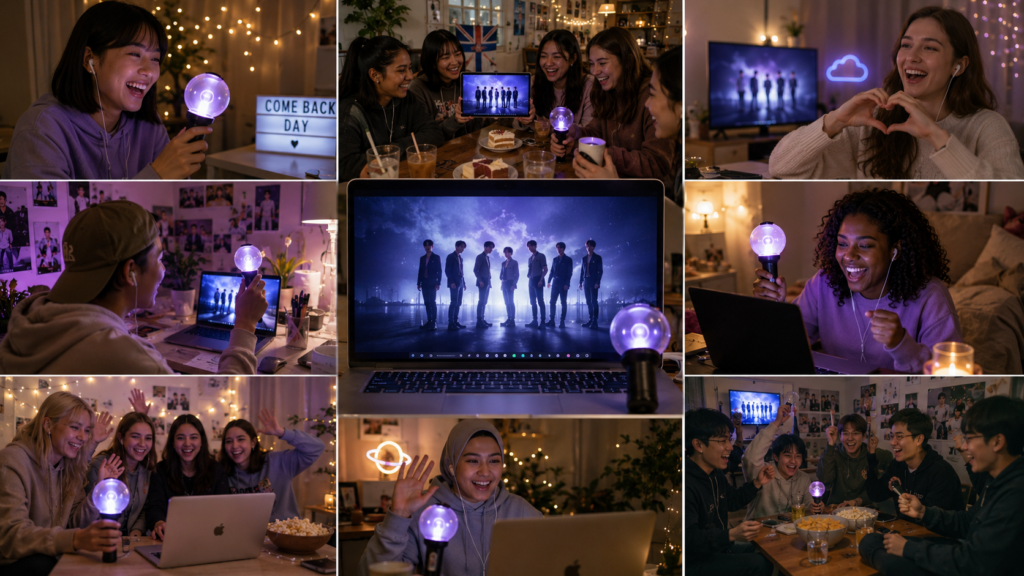 Global fans celebrating a K-pop comeback