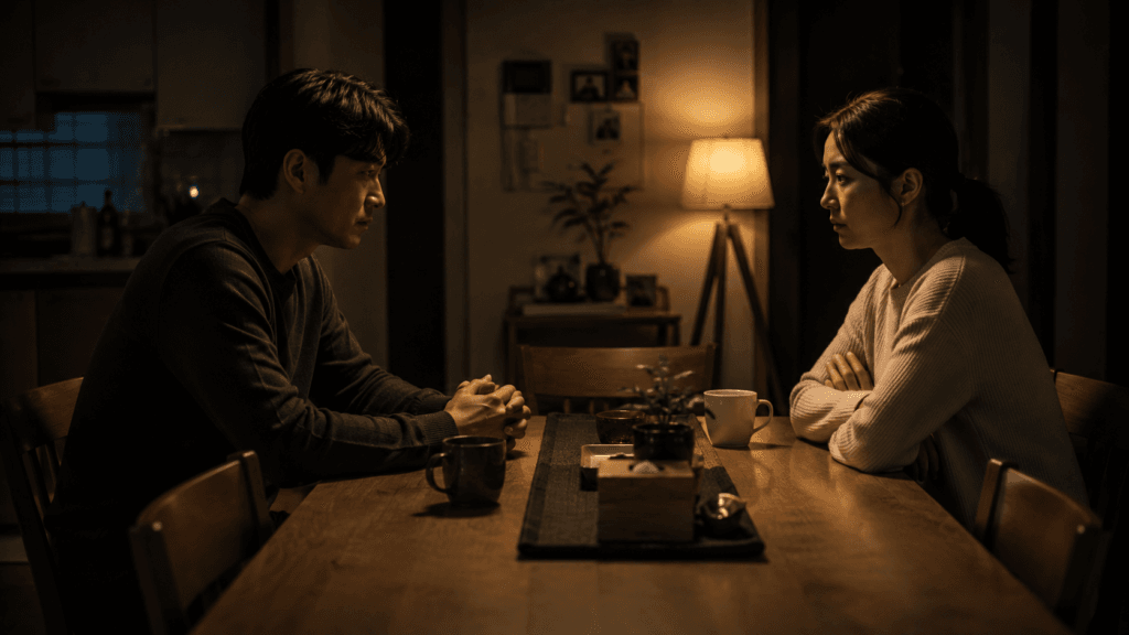 Psychological tension in a Korean thriller