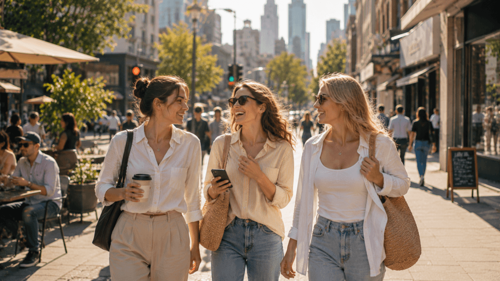 Friends enjoying an unexpected afternoon walk together