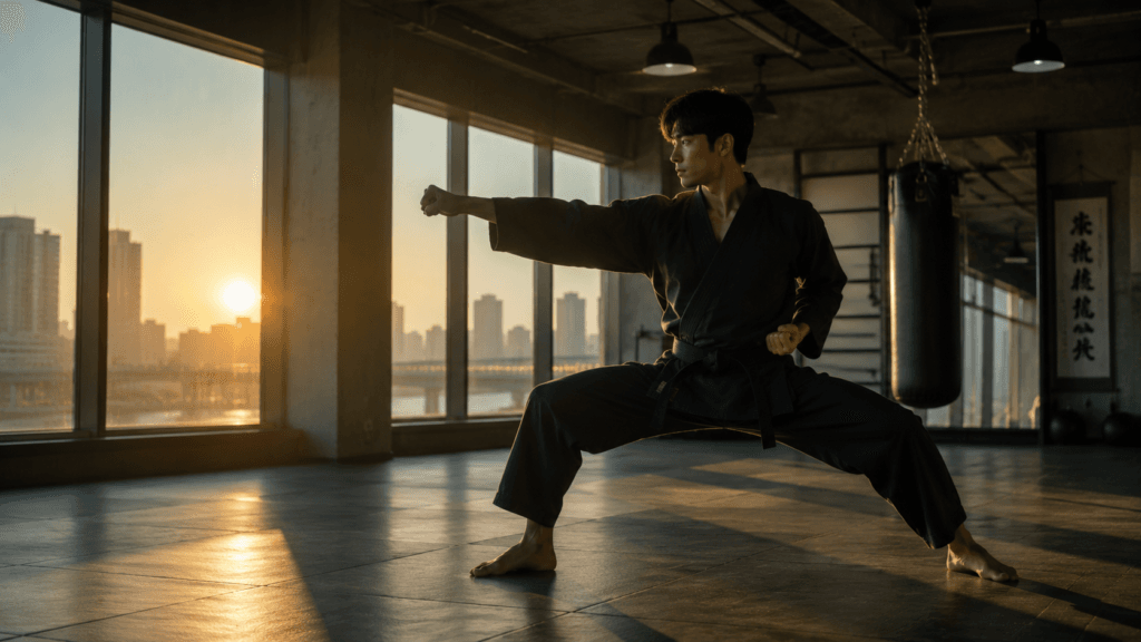 Martial arts training inspired by Korean action dramas