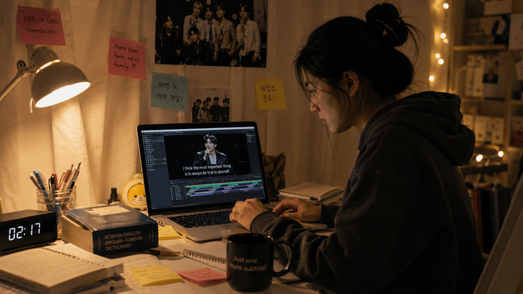 Volunteer translating Korean entertainment content
