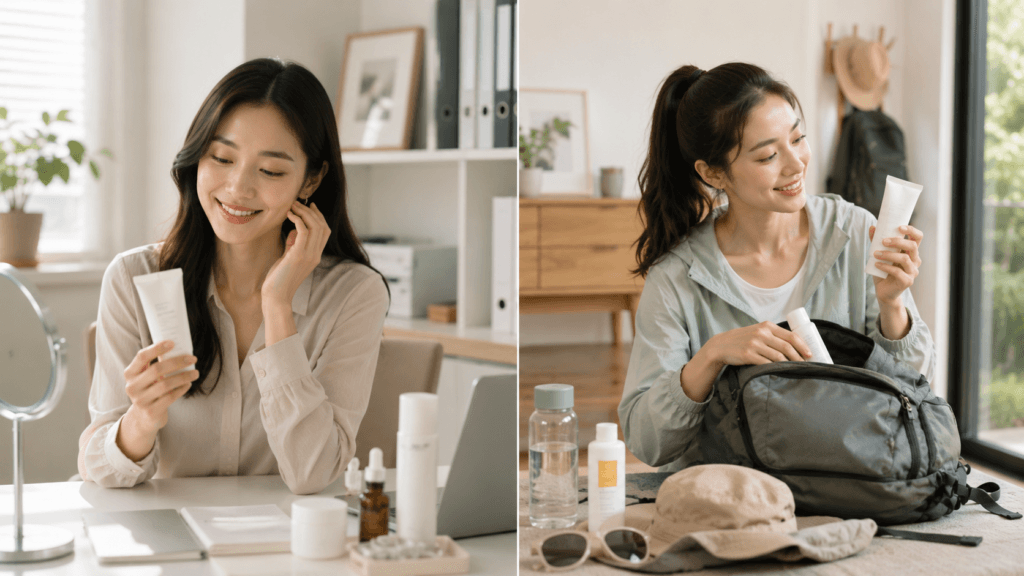 Different daily routines leading to different sunscreen choices