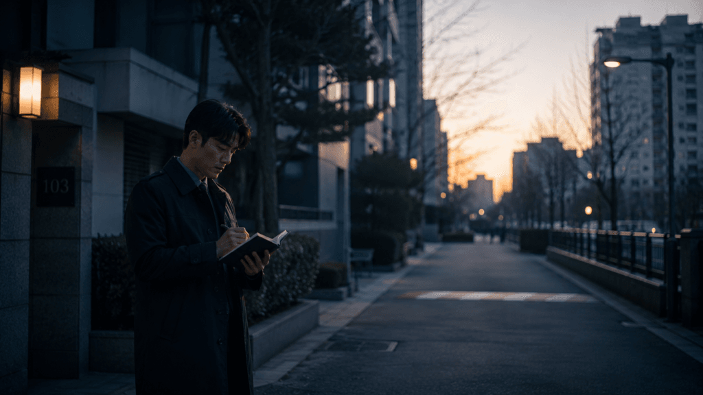Detective searching for the truth in a Korean crime drama