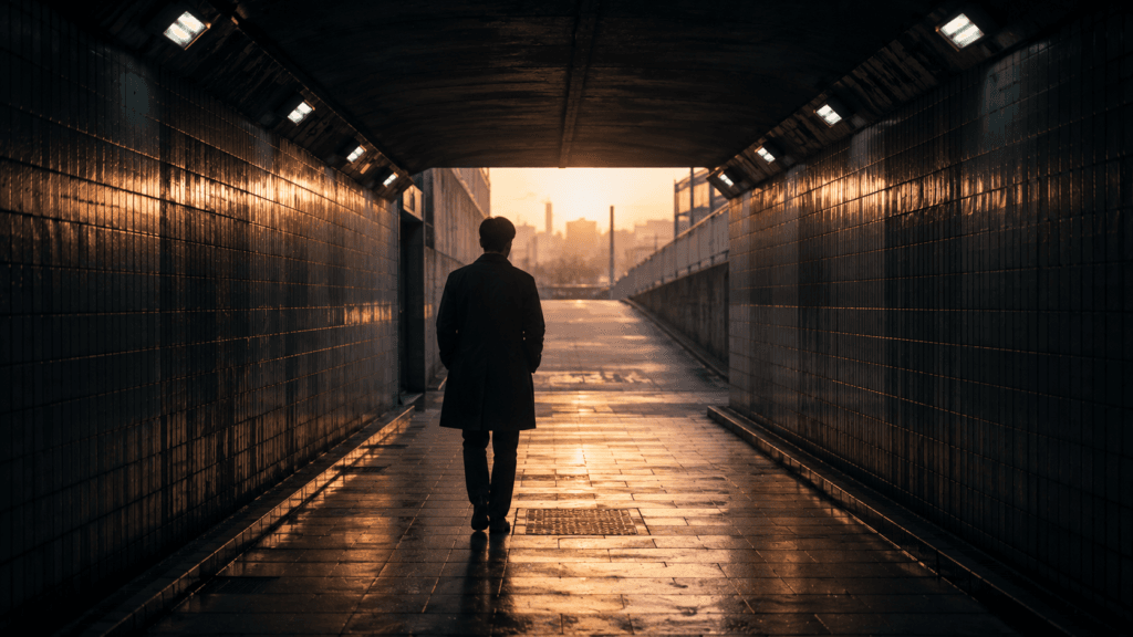 Cinematic Korean crime drama atmosphere