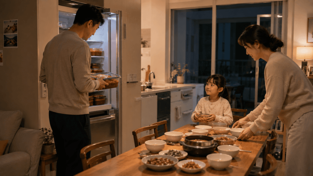 Kimchi refrigerator as part of everyday family life